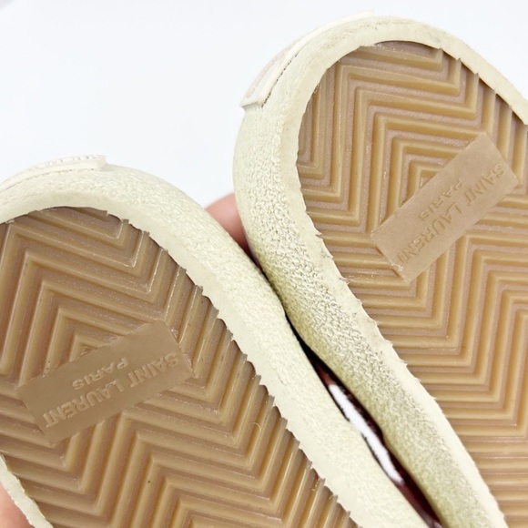 Saint Laurent Skate Red Glitter Sneakers Lace Up Low Top Size 37 - Picture 10 of 10